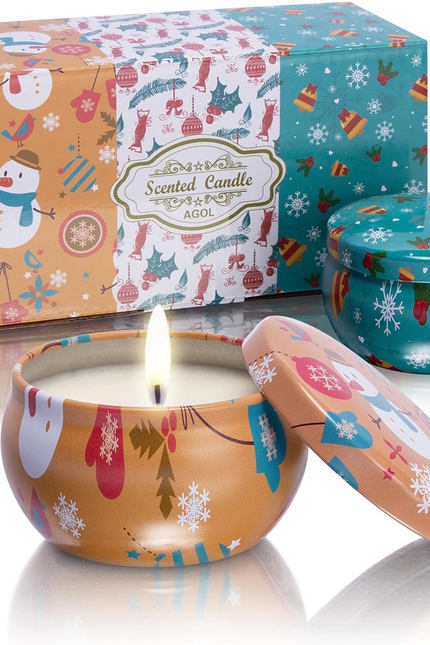2 Pack Scented Candles, 2.5 Oz Aromatherapy Candles for Home Scented, Natural So