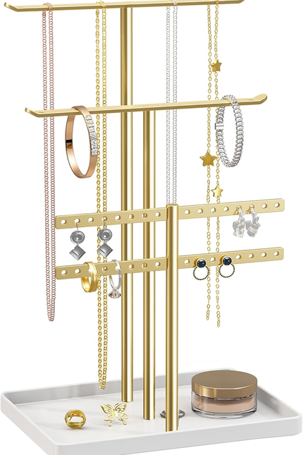 Jewelry Stand Holder Organizer: 14.5" Sturdy Hanger for 80 Pcs Jewelry, Gift for