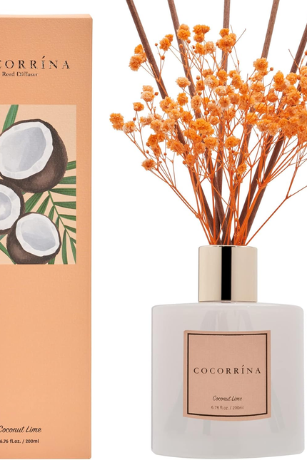 Clean Linen Scented Reed Diffuser Oil with 8 Sticks Fragrance for Bedroom, Bathr
