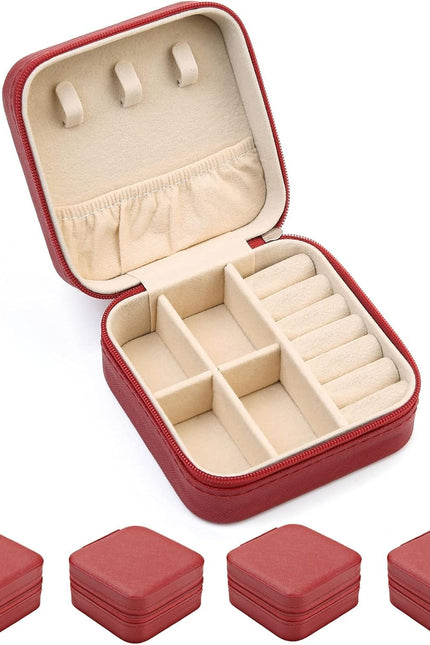 Plush Velvet Travel Jewelry Case Organizer, Small Travel Jewelry Box,Portable Je