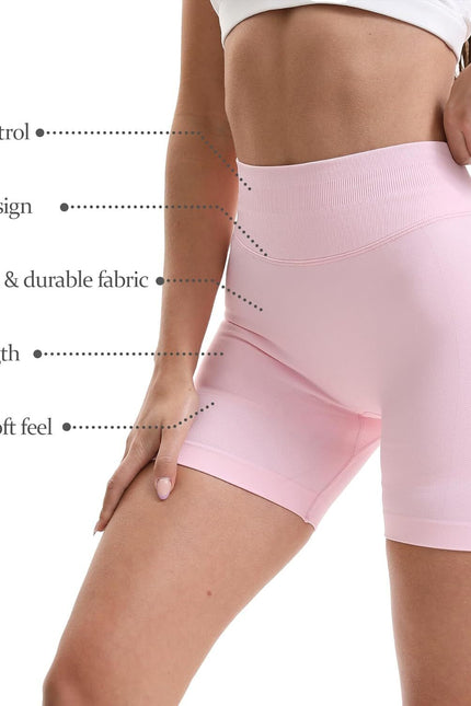 Ayesha Women Workout Shorts 4.5" Scrunch Butt Lifting Gym Seamless Biker Shorts 