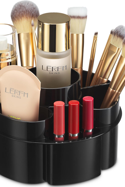 Masirs 360 Rotating Makeup Organizer Countertop - Adjustable Shelf Height - the 