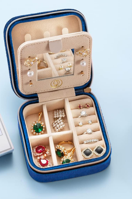 Plush Velvet Travel Jewelry Case, Travel Jewelry Organizer, Jewelry Travel Case,