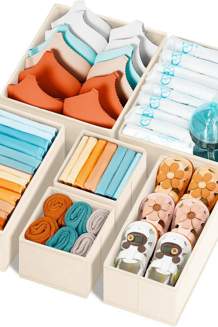 12-Pack Drawer Organizer Bins – Foldable Closet & Dresser Dividers for Clothes