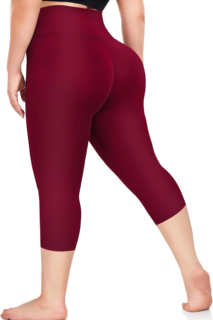Plus Size Capri Leggings – High Waist Tummy Control Yoga Pants XL-4XL Stretchy