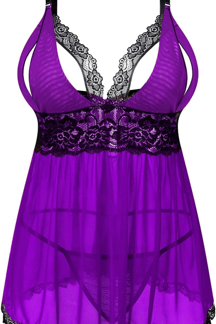 Women plus Size Lingerie Set Sexy Lace Babydoll Lingerie Dress Chemise Sleepwear