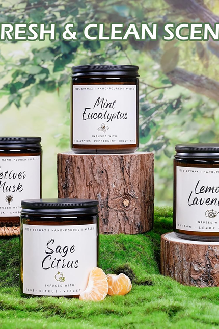 Scented Candle for Home | Sage Citrus Candle | Aromatherapy Candles - Soy Candle
