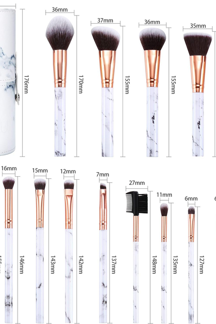DUAIU Makeup Brushes Set Make up Brushes Professional 15Pcs Marble Makeup Brush 