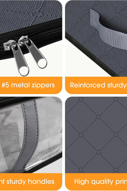 under Bed Storage Bins, 2-Pack 40L Foldable Fabric Storage Bags with Transparent