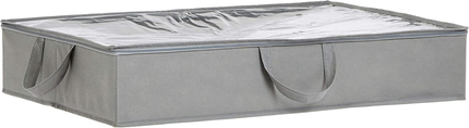 under Bed Fabric Zipper Blanket Storage Container Bags with Window and Handles, 