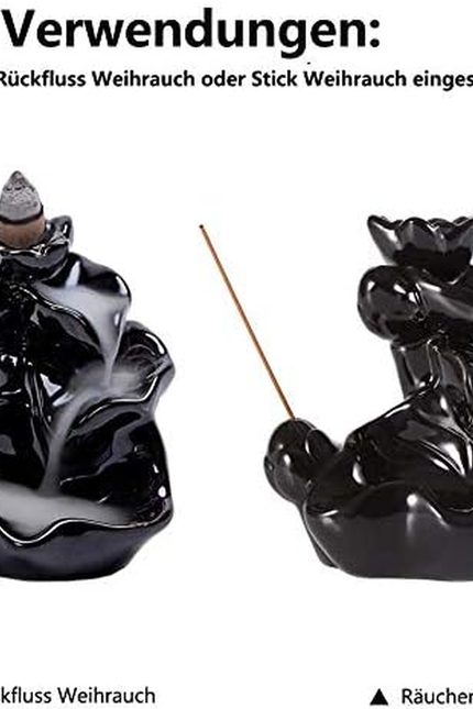 Waterfall Incense Holder Backflow Cone Ceramic Burner Handcrafted Porcelain Cens