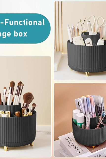 Makeup Brush Holder Organizer,360° Rotating Makeup Brush Organizer,5 Slot Make u