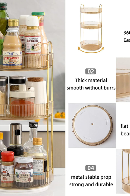 360 Rotating Makeup Organizer for Vanity, Bathroom Countertop Spinning Perfume O