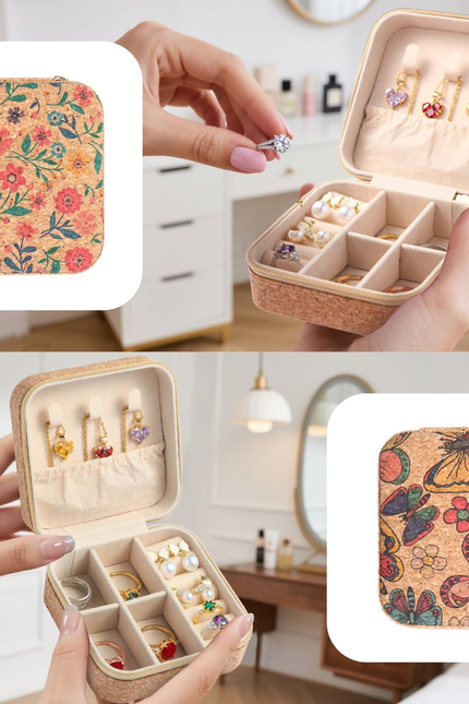 2-Pack Travel Jewelry Organizer Case – Retro Print Portable Boxes