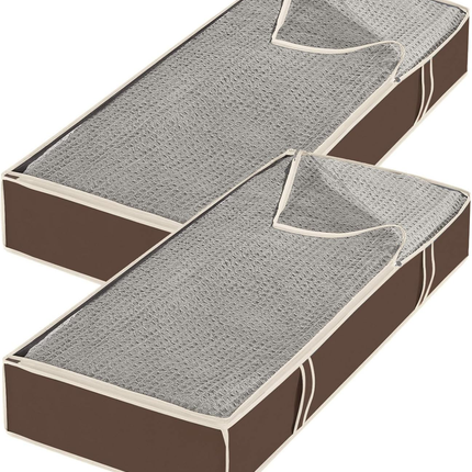 Zippered Underbed Bags Java Set of 2 Pieces