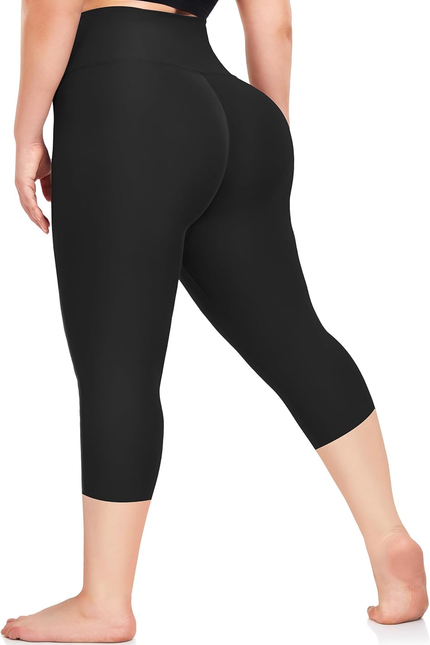 Plus Size Capri Leggings – High Waist Tummy Control Yoga Pants XL-4XL Stretchy