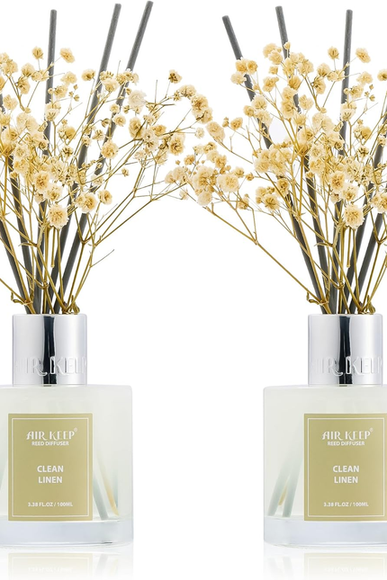 Reed Diffuser Set,3.38 Fl Oz (100 Ml) - Lavender Field Oil Diffusers with 8 Reed