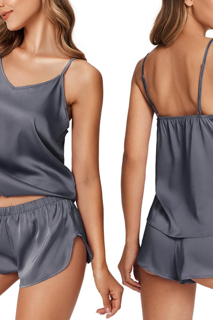 Silk Pjs for Women Satin Pajamas Set Lingerie Camisole Pajamas Cami Shorts Set N