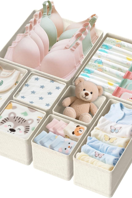 Drawer Organizer Clothes - Dresser Organizer for Baby Clothes, Underwear, Sock -