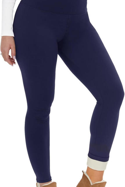 CAMPSNAIL Fleece Lined Leggings Women - Thick Soft High Waisted Black Tummy Cont