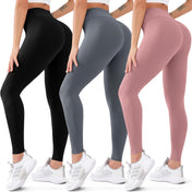 3 Pack High Waisted Leggings for Women Butt Lift Tummy Control Yoga Pants Non See-Through Workout Running Pants…