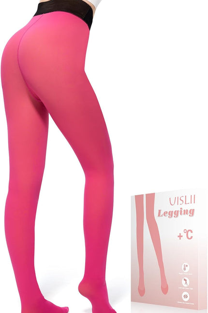 Fleece Lined Tights Women, Warm Pantyhose Leggings Women,Fake Translucent Thermal Skin Colored Tights for Winter