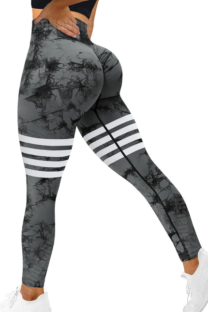 MOHUACHI High Waisted Leggings for Women Tummy Control Butt Lifting Yoga Pants Workout Compression Tights