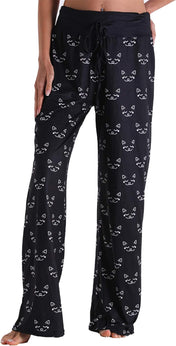 X-Image Women'S Comfy Pajamas Drawstring Stretch Floral Print Long Wide Leg Lounge Pants