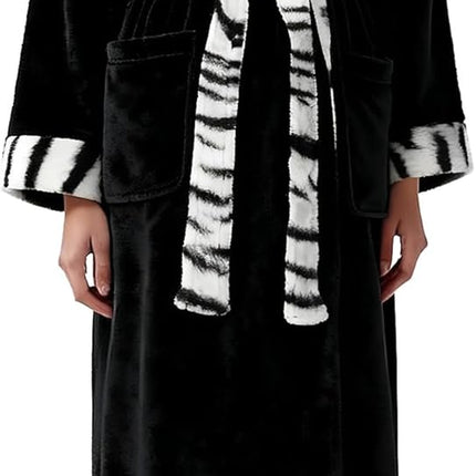 Alexander Del Rossa Plush Fleece Robe for Women, Long Hooded Bathrobe with Hood, plus Size