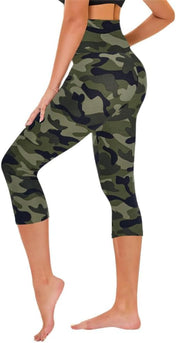 TNNZEET Capri Leggings for Women - Tummy Control Black Leggings with Pockets High Waisted Yoga Pants Workout Cycling Leggings