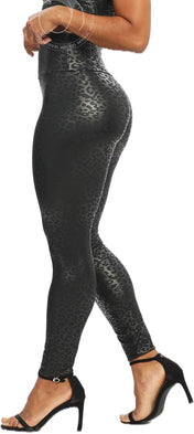 SEASUM Women'S Faux Leather Leggings Pants PU Elastic Shaping Hip Push up Black Sexy Stretchy High Waisted Tights