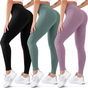 3 Pack High Waisted Leggings for Women Butt Lift Tummy Control Yoga Pants Non See-Through Workout Running Pants…