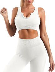 Women’S Yoga Outfits 2 Piece Set Workout Tracksuits Sports Bra High Waist Legging Active Wear Athletic Clothing Set