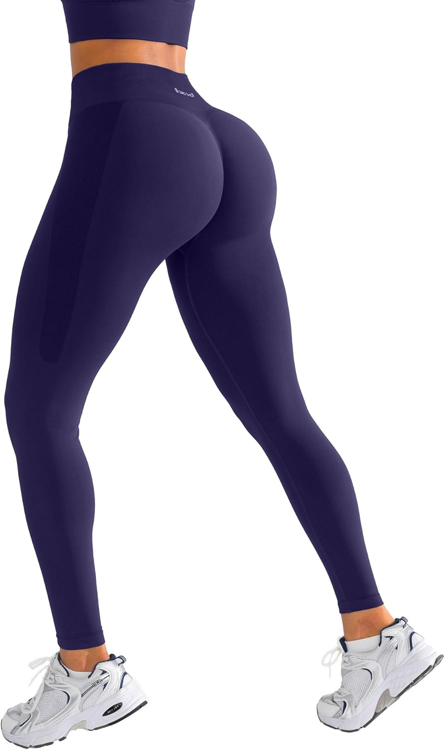 BRXL Butt Lifting No Front Seam Workout Leggings for Women Tummy Control High Waist Seamless Gym Yoga Running Leggings
