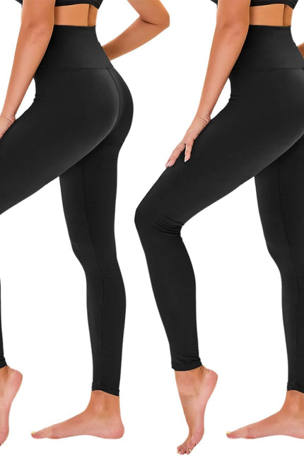 High Waisted Leggings for Women - No See through Tummy Control Cycling Workout Yoga Pants with Pockets Reg & Plus