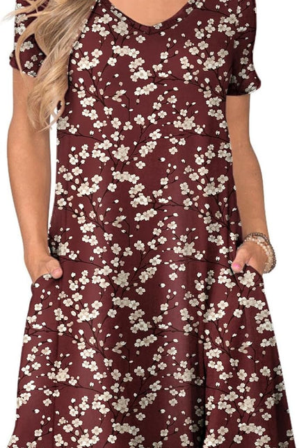 Women'S Casual T Shirt Dress Summer Short Sleeve Swing Dresses with Pockets