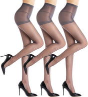 Women’s 20D sheer control-top tights – reinforced toe pantyhose
