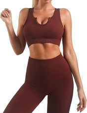 Women’s 2-piece yoga outfit set – sports bra and high waist leggings activewear for workouts