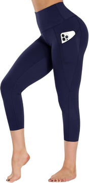 High waist yoga pants with pockets – tummy control compression leggings for women