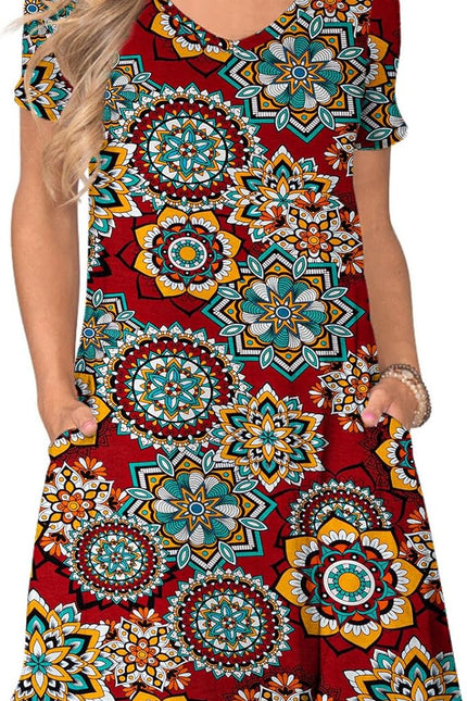Women'S Casual T Shirt Dress Summer Short Sleeve Swing Dresses with Pockets