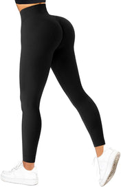 SUUKSESS Women Ribbed Seamless Leggings High Waisted Workout Gym Yoga Pants