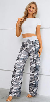 X-Image Women'S Comfy Pajamas Drawstring Stretch Floral Print Long Wide Leg Lounge Pants