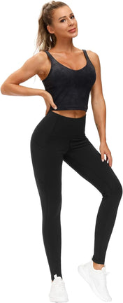 THE GYM PEOPLE Thick High Waist Yoga Pants with Pockets, Tummy Control Workout Running Yoga Leggings for Women