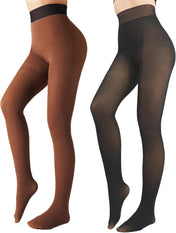 Fleece Lined Tights Sheer Women - Fake Translucent Warm Pantyhose Leggings Sheer Thick Tights for Winter