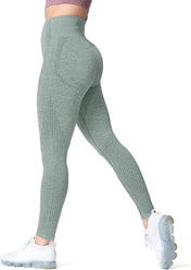 Aoxjox Women'S High Waist Workout Gym Vital Seamless Leggings Yoga Pants