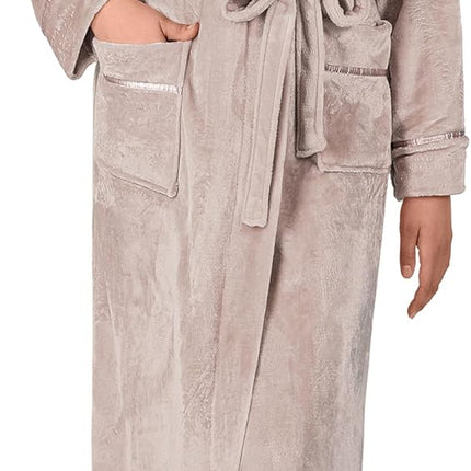 PAVILIA Robes for Women, Fleece Soft Fluffy Bathrobe, Plush Cozy Long Spa Robe