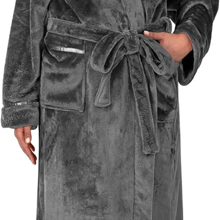 PAVILIA Robes for Women, Fleece Soft Fluffy Bathrobe, Plush Cozy Long Spa Robe