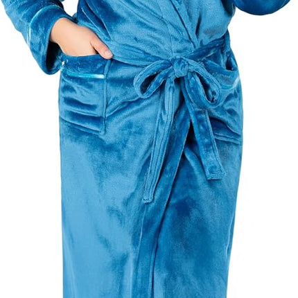 PAVILIA Robes for Women, Fleece Soft Fluffy Bathrobe, Plush Cozy Long Spa Robe