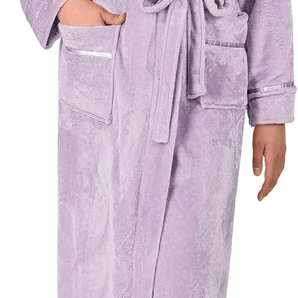 PAVILIA Robes for Women, Fleece Soft Fluffy Bathrobe, Plush Cozy Long Spa Robe