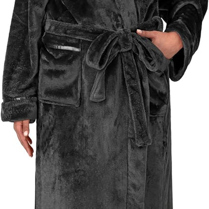 PAVILIA Robes for Women, Fleece Soft Fluffy Bathrobe, Plush Cozy Long Spa Robe